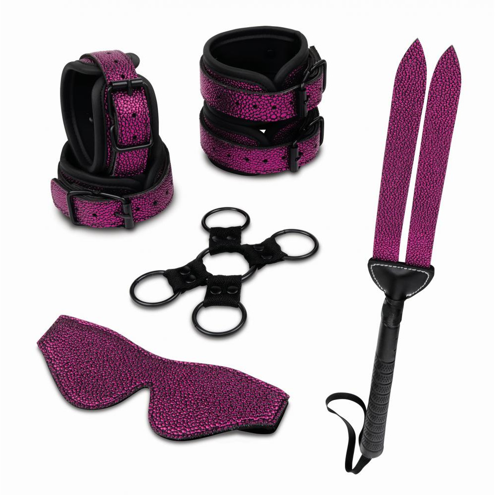  Бондажний набір Whipsmart Dragon's Lair 7PC Dragonskin Bondage Set, фіолетовий - зображення 1