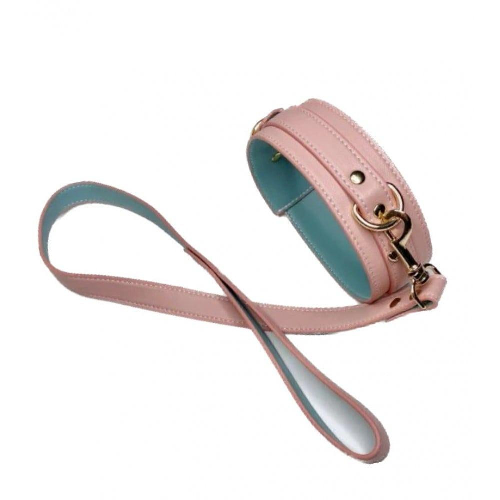 DS Fetish Нашийник з повідцем  Collar with leash pink (261301143~99) - зображення 1