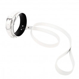   DS Fetish Нашийник з повідцем  Collar with leash white (261101143~99)