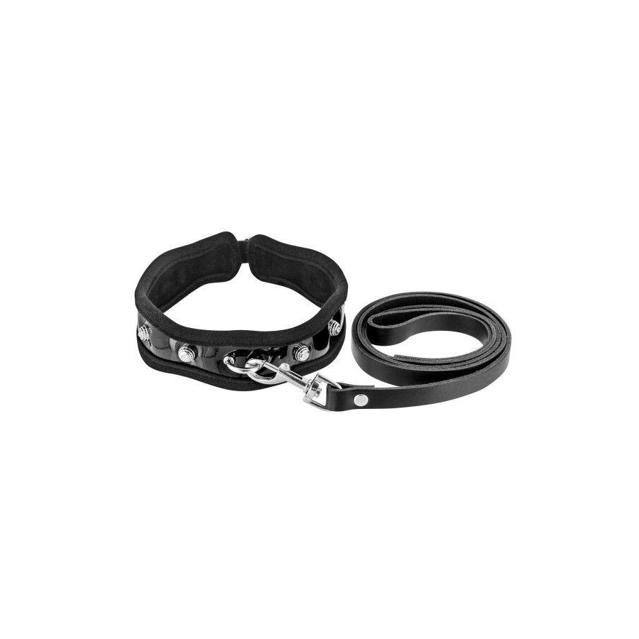 Fetish Tentation Premium Patent leather chocker and leash (SX1098) - зображення 1