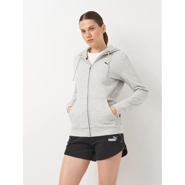 PUMA Толстовка на блискавці утеплена з капюшоном жіноча  Ess Full-Zip Hoodie 58681154 S Світло-сіра (4063 - зображення 1