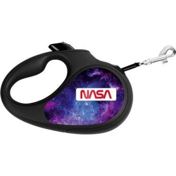 WAUDOG Повідець-рулетка для собак  R-leash, малюнок "NASA21", L, до 50 кг, 5 м, світловідбивна стрічка чорн - зображення 1