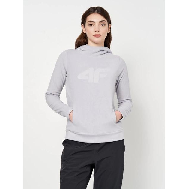 4F Худі тепле жіноче  Fleece F051 4FSS23TFLEF051-27S S Сіре (5904698226542) - зображення 1