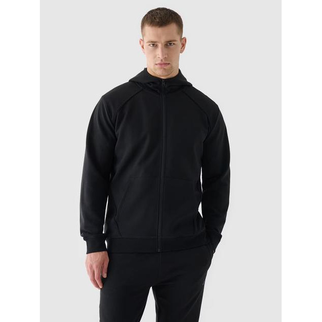 4F Толстовка на флісі на блискавці чоловіча  Sweatshirt M1256 4FWAW24TSWSM1256-20S S Чорна (59057000038 - зображення 1