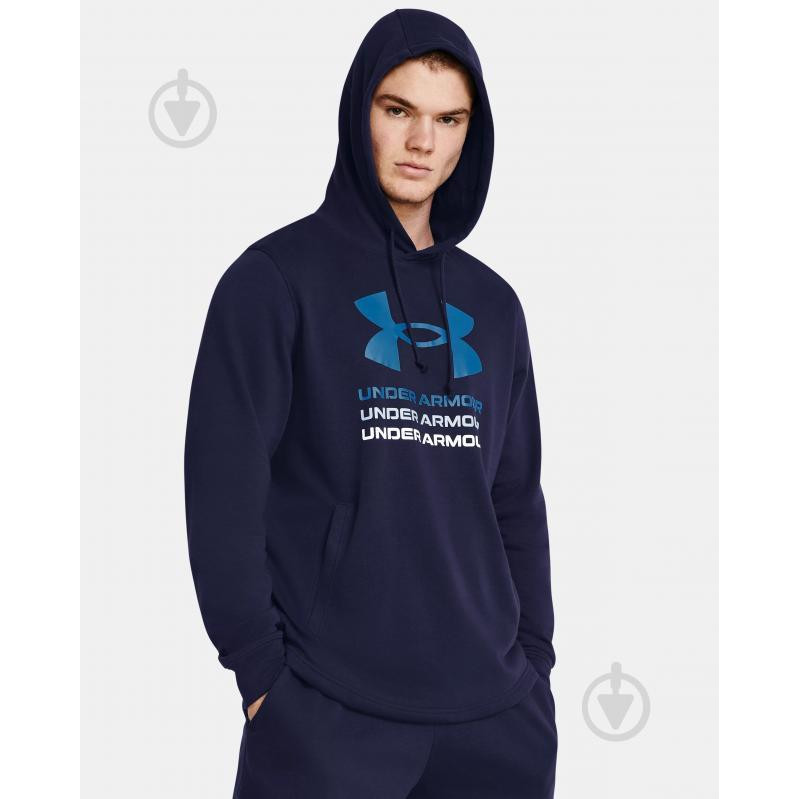 Under Armour Худі чоловіче  Ua Rival Terry Graphic Hood 1386047-410 XL Синє (196885915185) - зображення 1