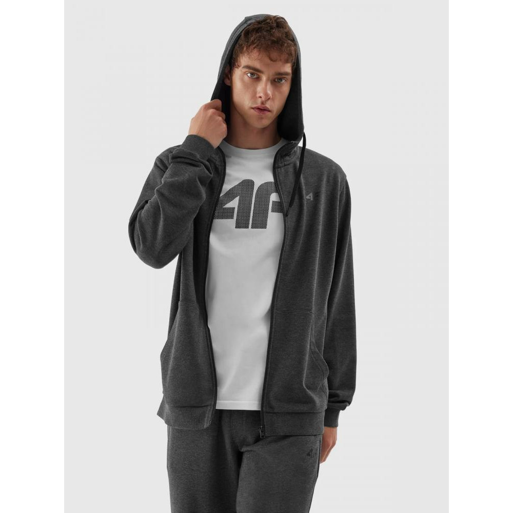 4F Толстовка на блискавці чоловіча  Sweatshirt M695 4FAW23TSWSM695-23M S Сіра (5904698535309) - зображення 1