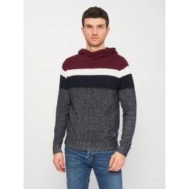   Jack & Jones Худі чоловіче  XAZ211091WOBX L Синій/Білий/Бордовий (DD8000004354347)