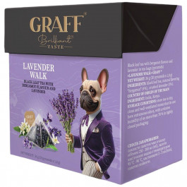   Graff Чай чорний  Lavender walk у пірамідках з ароматом бергамоту та лаванди 36 г (20 шт. х 1.8 г) (482027