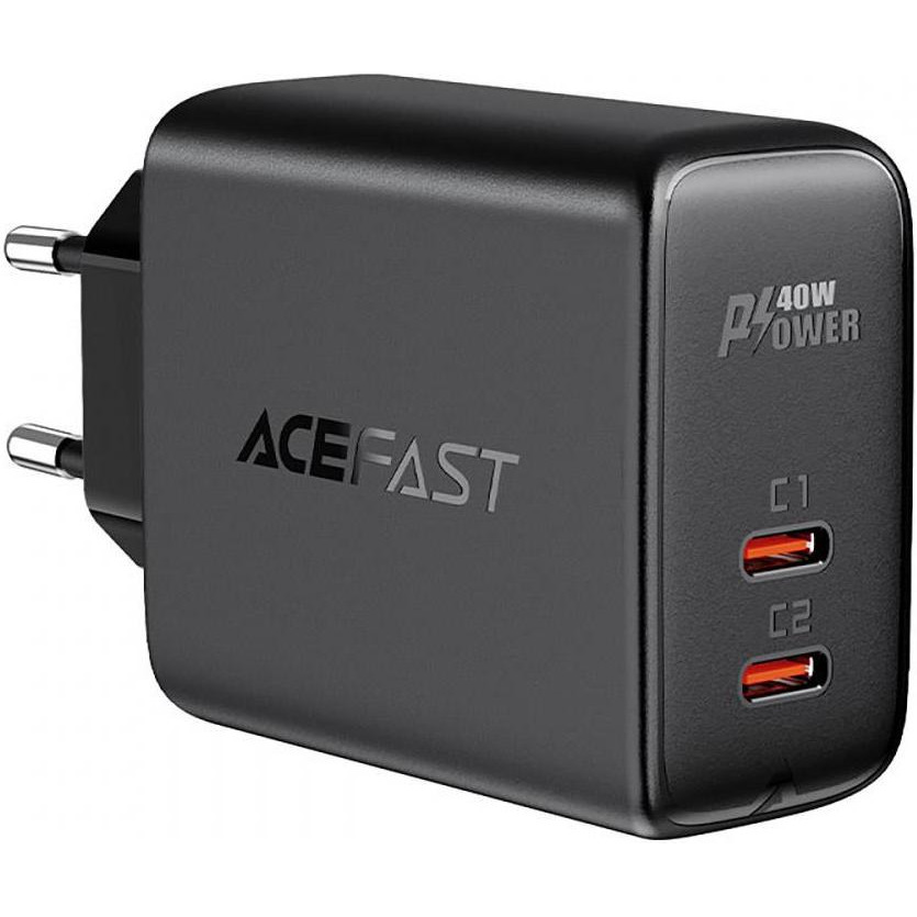 Acefast A9 40W 2xUSB-C Black (AFA9B) - зображення 1