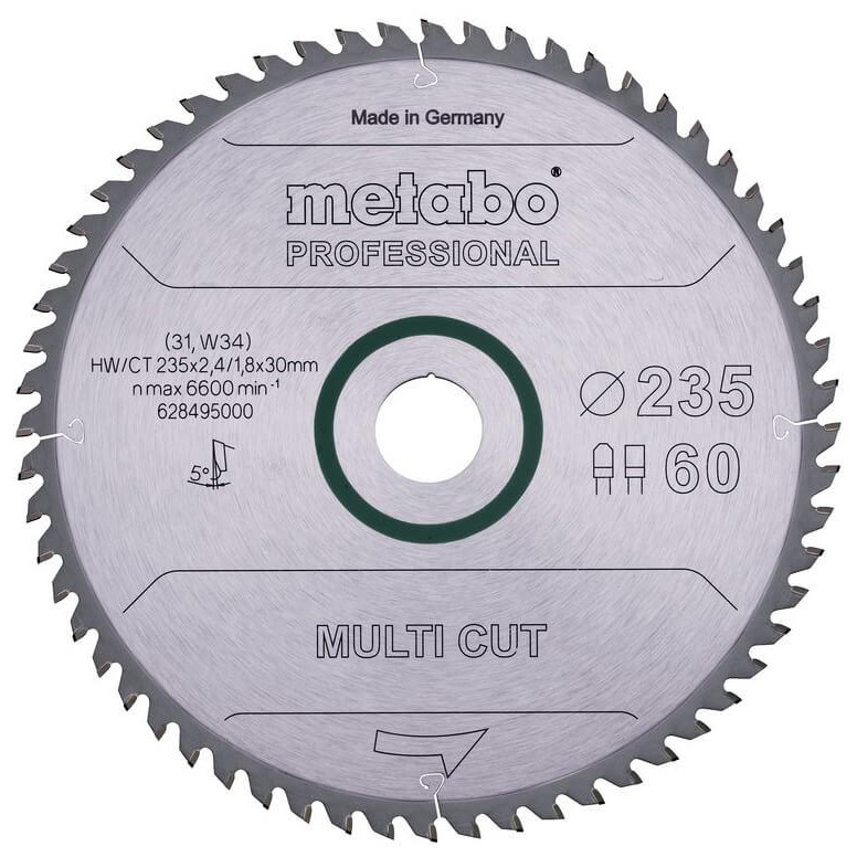 Metabo Multi cut - professional, 235x30, Z60 FZ/TZ 5° - зображення 1