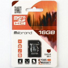   Mibrand 16 GB microSDHC Class 10 UHS-I + SD Adapter MICDHU1/16GB-A