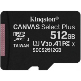   Kingston 512 GB microSDXC Class 10 UHS-I U3 Canvas Select Plus SDCS2/512GBSP