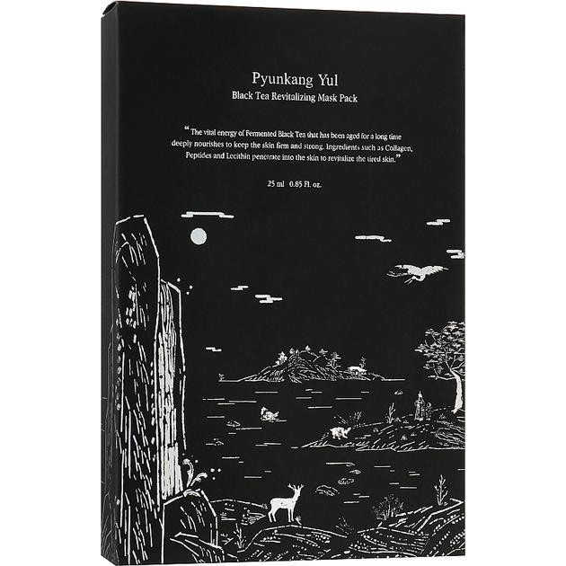 PYUNKANG YUL Відновлювальна маска  Black Tea Revitalizing Mask з Чорним чаєм 25 г 10 шт (8809486681701) - зображення 1