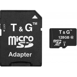   T&G 128 GB microSDXC Class 10 UHS-I (U3) + SD-adapter TG-128GBSD10U3-01