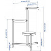 IKEA ИКЕА OLIVBLAD, 504.866.50 - Пьедестал для цветов, внутренности, черный снаружи, 58 см - зображення 7