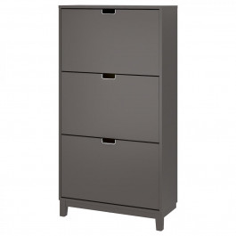   IKEA STALL Тумба для взуття, 3 відділення, темно-сіра, 79x29x148 см (605.302.33)