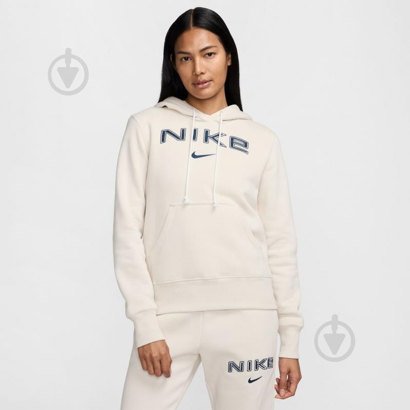 Nike Худі тепле жіноче  W Nsw Phnx Flc Std Po Logo Hdy HM9751-104 L Бежеве (197599704331) - зображення 1