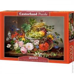   Castorland Пазлы 2000 «Натюрморт с цветами и корзиной с фруктами» (C-200658)