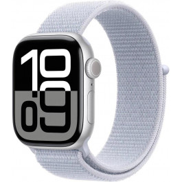   Apple Watch Series 10 GPS 42mm Silver Aluminum Case w. Blue Cloud Sport Loop (MWWD3)