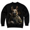 TKT Import Світшот бавовняний чорний з принтом Military Dog  7500201-black XXL - зображення 1