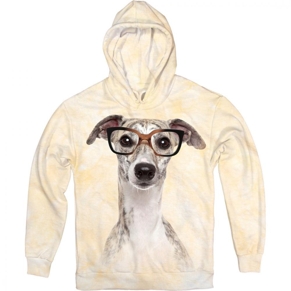 TKT Import Худі бавовняний бежевий з принтом Dog in Glasses  5500014 L - зображення 1