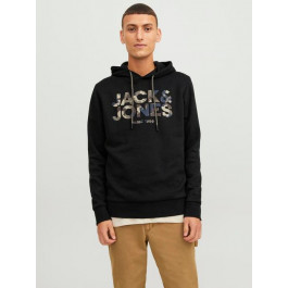   Jack & Jones Худі на флісі чоловіче  XAZ436519CBDV L Чорне (DD8000007934225)