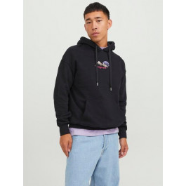   Jack & Jones Худі на флісі чоловіче  XAZ436166JWLT L Чорне (DD8000007930616)