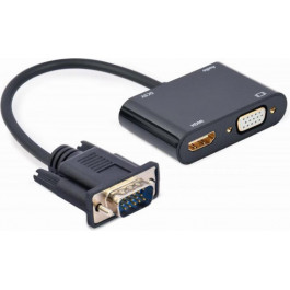   Cablexpert VGA to HDMI/VGA+audio 3.5mm Black (A-VGA-HDMI-02)