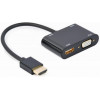 Cablexpert HDMI to HDMI/VGA/3.5mm Black (A-HDMIM-HDMIFVGAF-01) - зображення 1