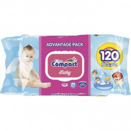   Ultra Compact Салфетки влажные Angels Wet Towels детские 120штук, с клапаном (8697420532789)