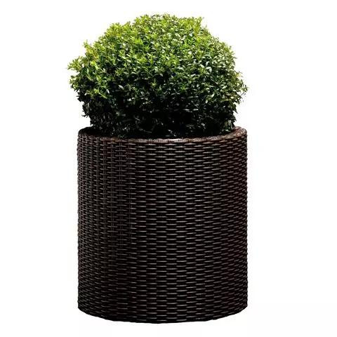 Keter Горшок для цветов Cylinder Planter L Коричневый (7290103664206) - зображення 1