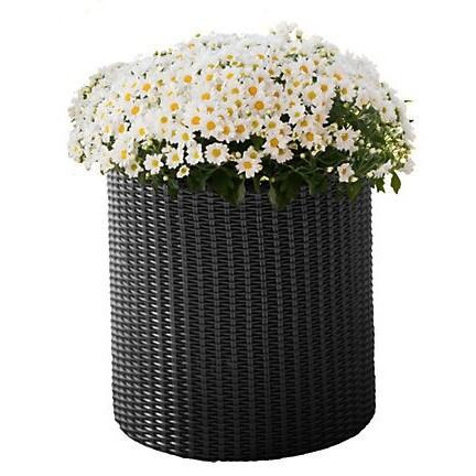 Keter Горшок для цветов Cylinder Planter S Серый (7290103668204) - зображення 1