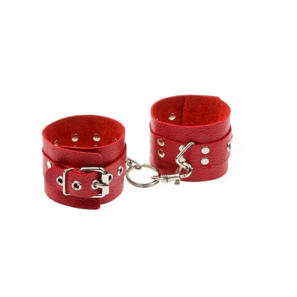 Slash Leather Rastraints Hand Cuffs, Red (SL281407) - зображення 1