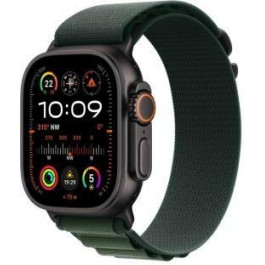   Apple Watch Ultra 2 GPS + Cellular 49mm Black Titan. Case w. Dark Green Alpine Loop - Medium (MX4R3)