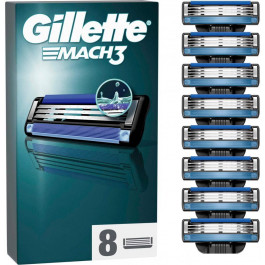   Gillette Змінні картриджі для гоління (леза) чоловічі  Mach3 8 шт (8700216066556)