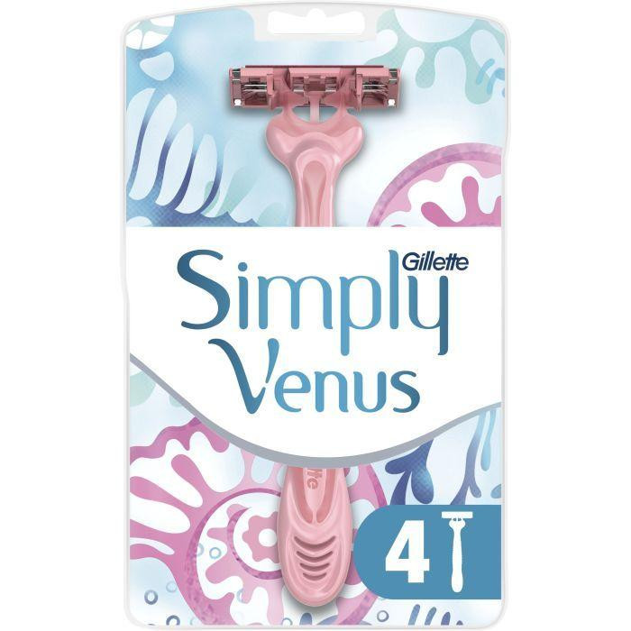 Venus Одноразовые станки для бритья (Бритвы) женские Simply  3 4 шт (8700216143608) - зображення 1