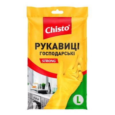 Chisto Рукавички господарські  Strong Латексні 1 пара L (4820164153482) - зображення 1