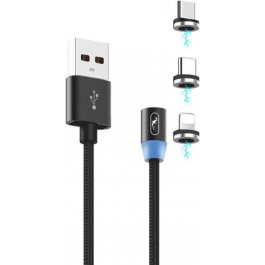   SkyDolphin S59KIT Magnetic Lightning / Micro USB / USB Type-C 1m Black (USB-000547)