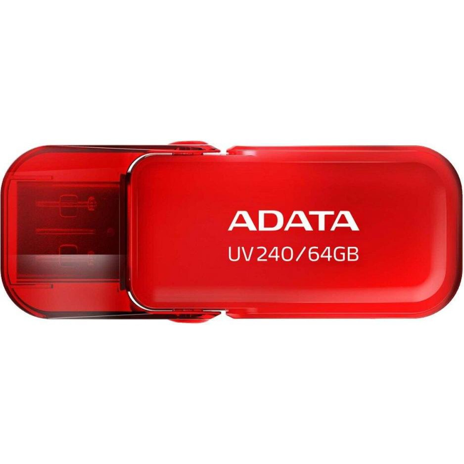 ADATA 64 GB UV240 USB 2.0 Red (AUV240-64G-RRD) - зображення 1