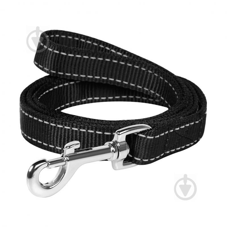 Collar Поводок Dog Extremе нейлоновый двойной (ш 20мм, д 1.22м), черный (42981) - зображення 1