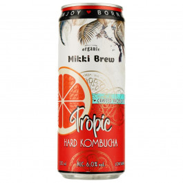   Mikki Brew Напій слабоалкогольний  Комбуча Tropic, 6%, 0,33, з/б (4820183001931)