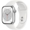 Apple Watch Series 8 GPS + Cellular 41mm Silver Aluminum Case with White Sport Band - S/M (MP4E3) - зображення 1