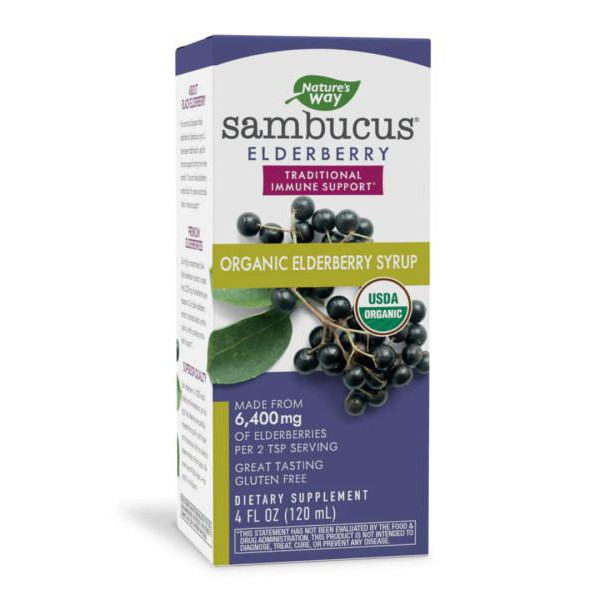 Nature's Way Sambucus Organic Elderberry Syrup (120 ml) - зображення 1