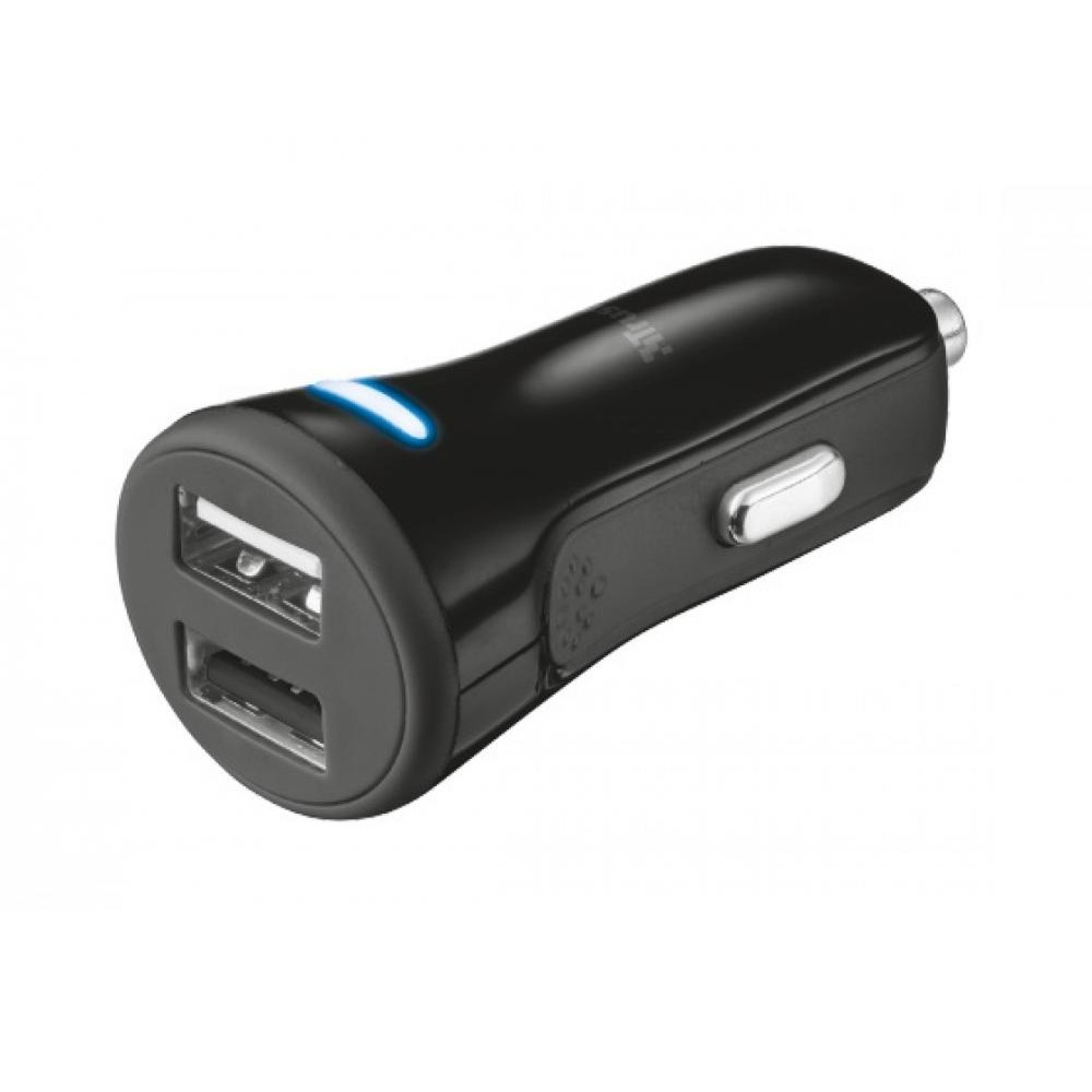 Trust 20W Car Charger with 2 USB port Black (20572) - зображення 1