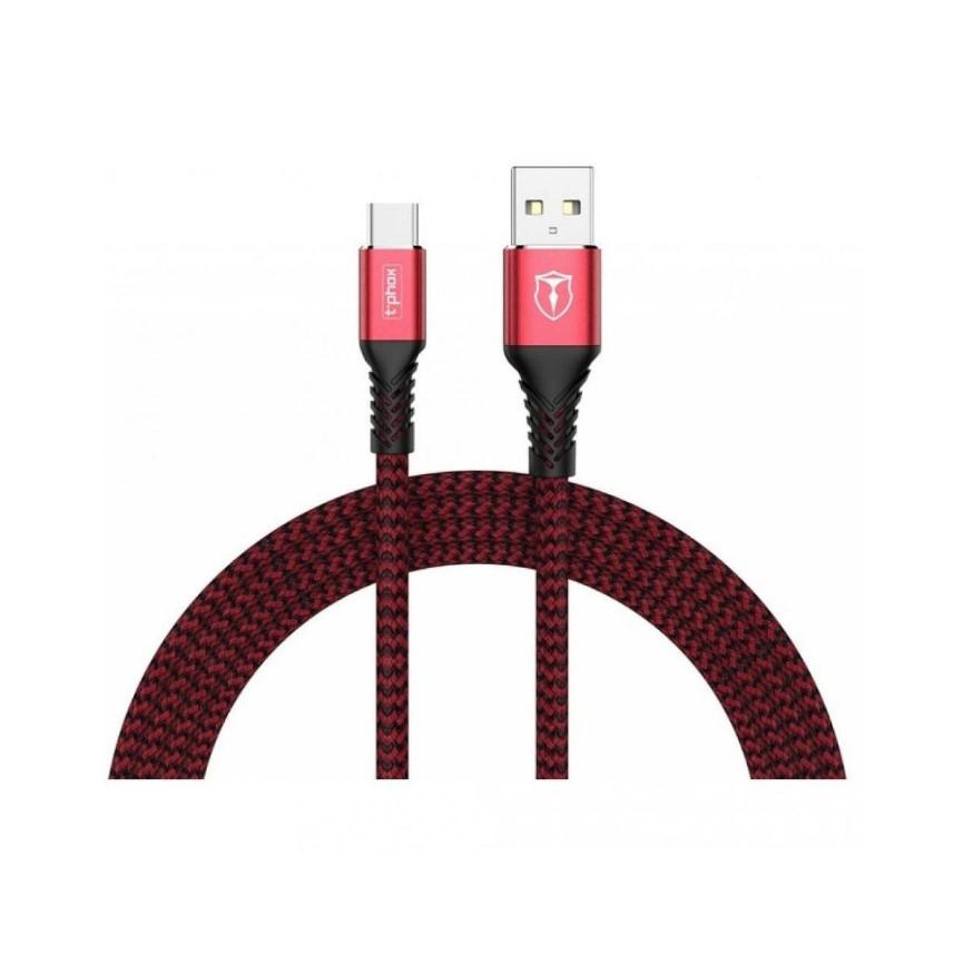 T-PHOX USB Cabel to USB-C Jagger 1m Red (T-C814 red) - зображення 1