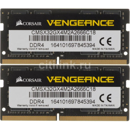   Corsair 32 GB SO-DIMM DDR4 2666 MHz Vengeance (CMSX32GX4M2A2666C18)