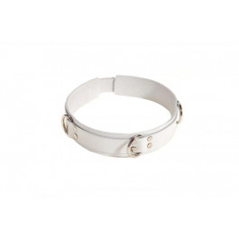   Slash Slave leather collar, white (SL280242)