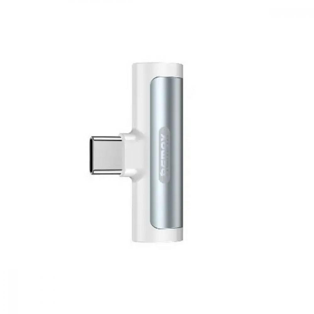 REMAX RL-LA03a Smooth 2in1 USB Type-C-3.5mm/USB Type-C White (6954851298809) - зображення 1