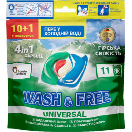   Wash&Free Капсули Гірська свіжість 10+1шт (4262396144379)