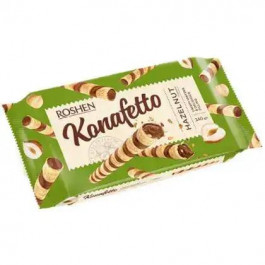   Roshen Трубочки  Konafetto вафельні з горіховою начинкою, 140 г (4823077633058)